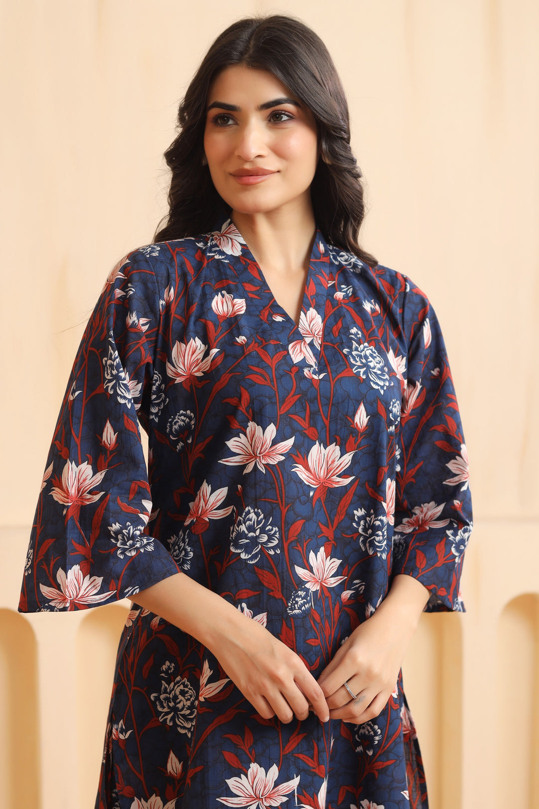 Tiya Blue Cotton Co-ord Set