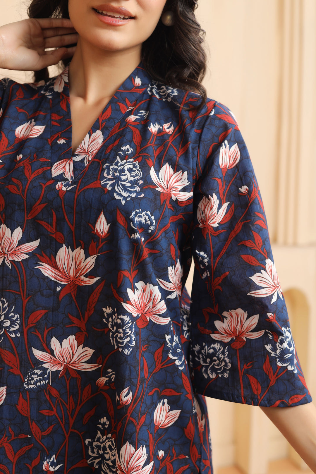 Tiya Blue Cotton Co-ord Set