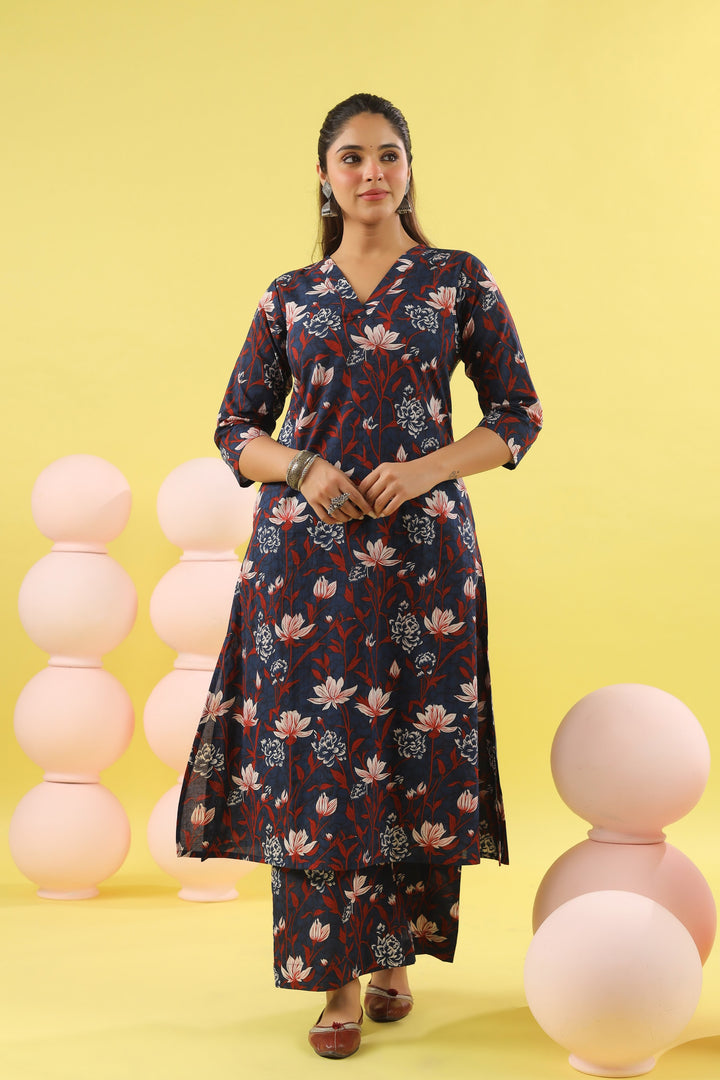 Sarika Blue A-line Kurta Set