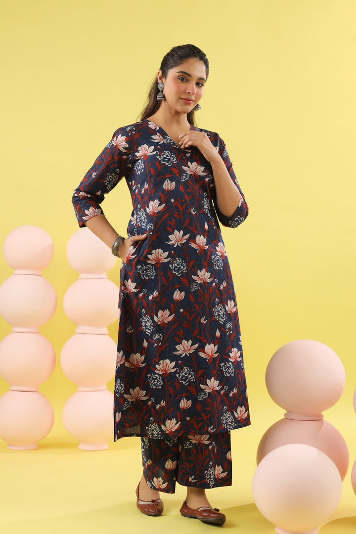 Sarika Blue A-line Kurta Set