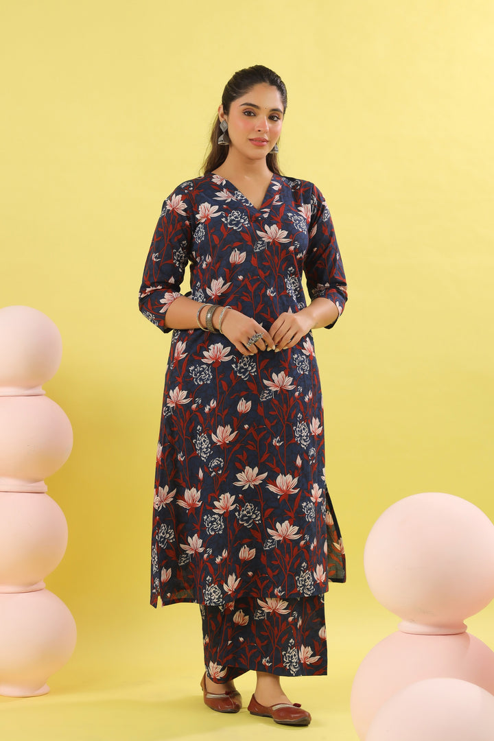 Sarika Blue A-line Kurta Set