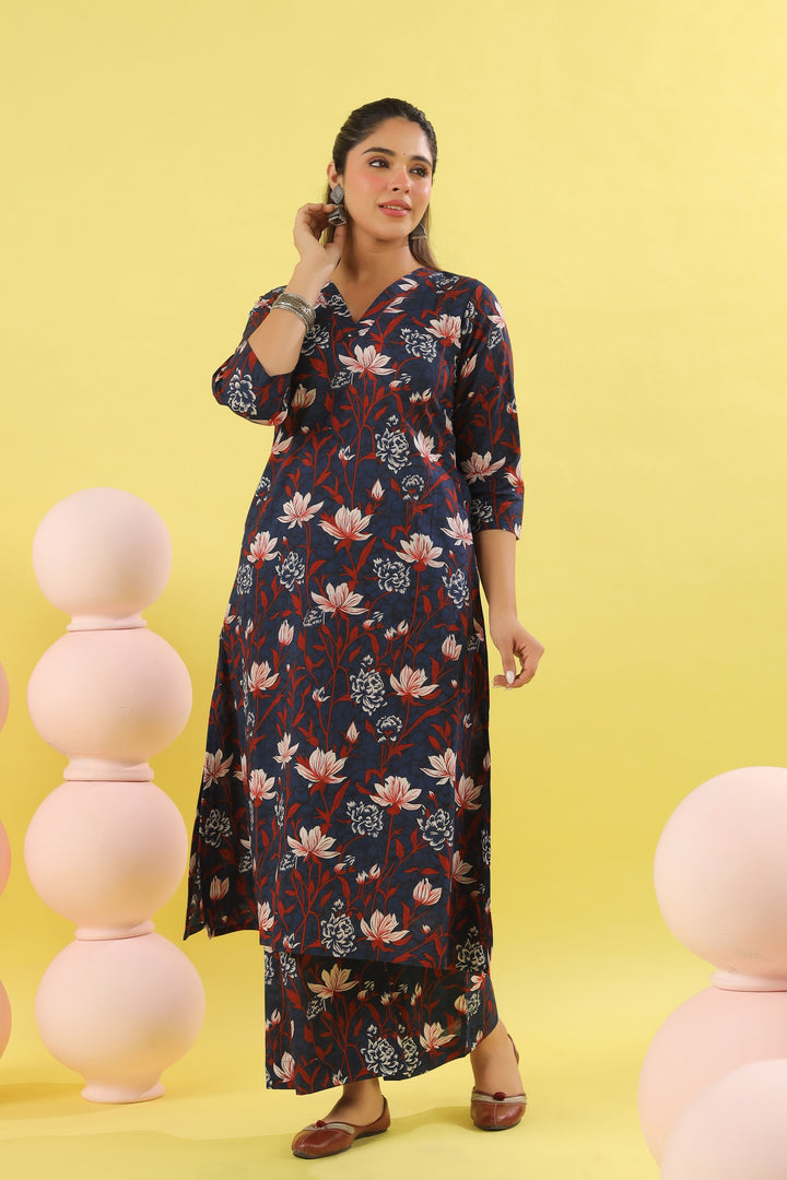 Sarika Blue A-line Kurta Set