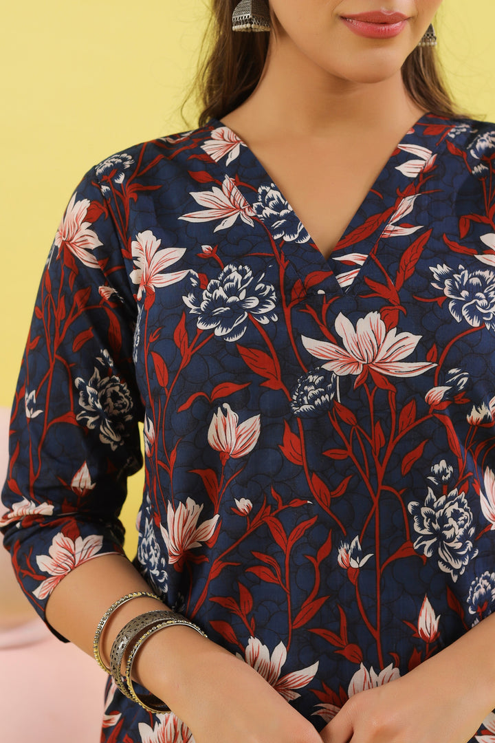 Sarika Blue A-line Kurta Set
