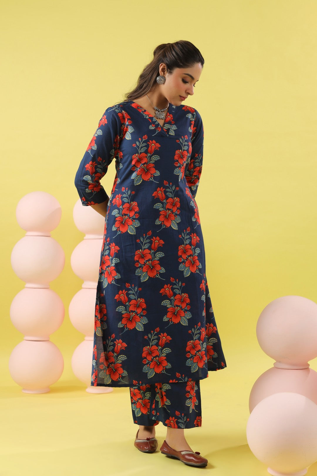 Khwab Blue A-line Kurta Set