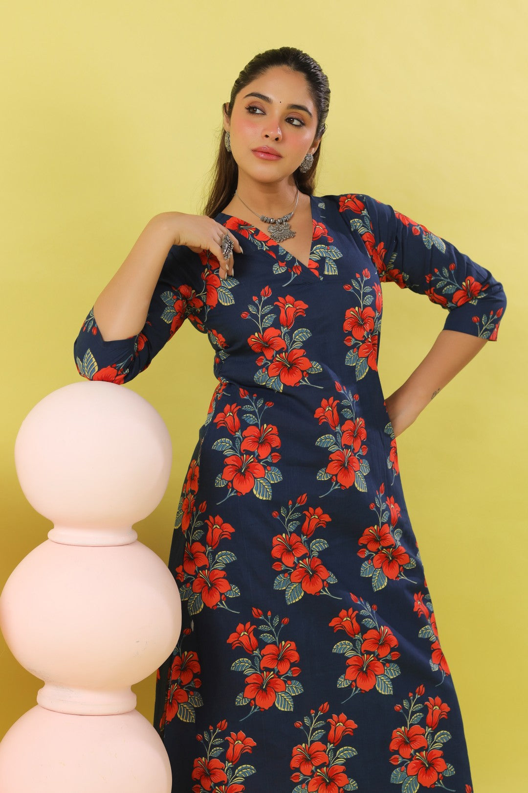 Khwab Blue A-line Kurta Set