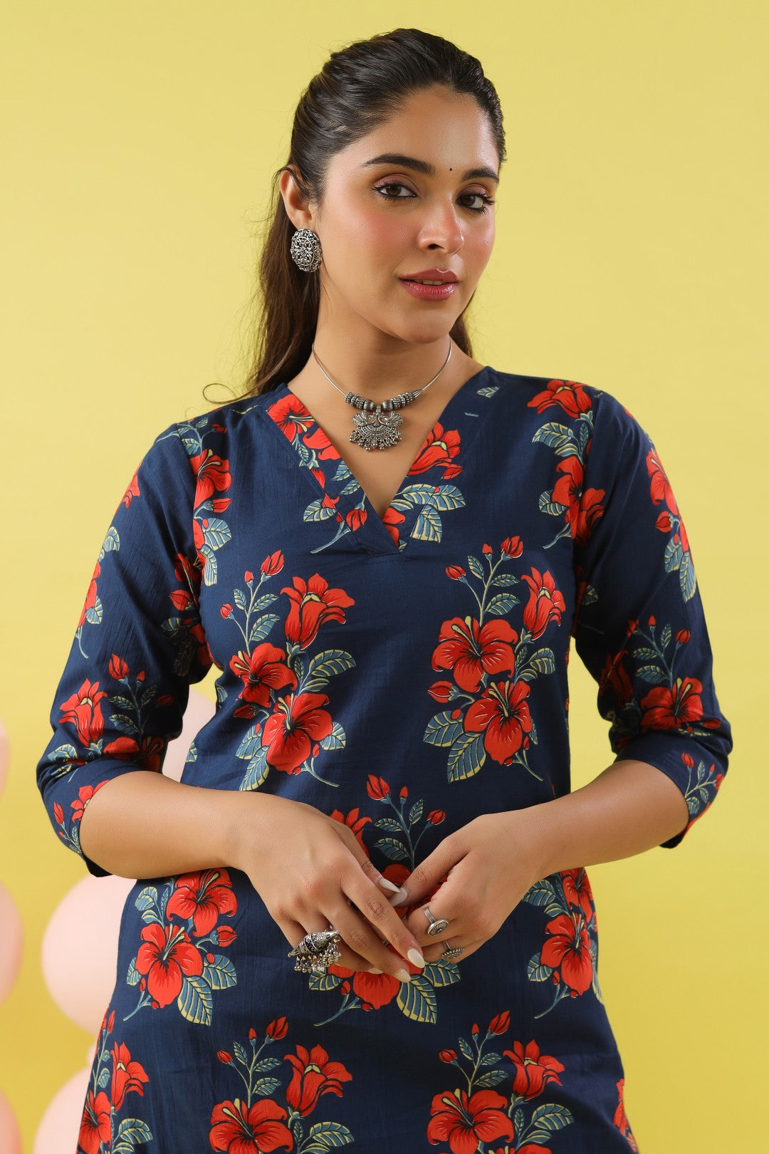 Khwab Blue A-line Kurta Set