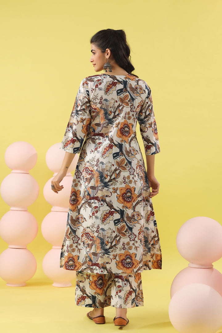 Mariyan White A-line Kurta Set