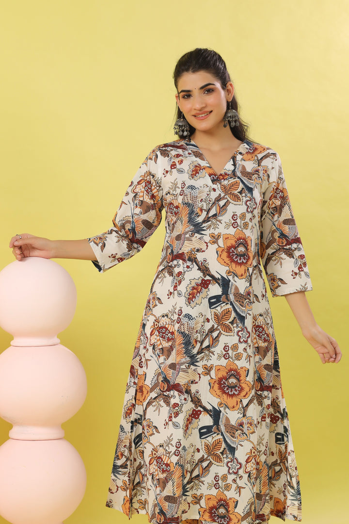 Mariyan White A-line Kurta Set