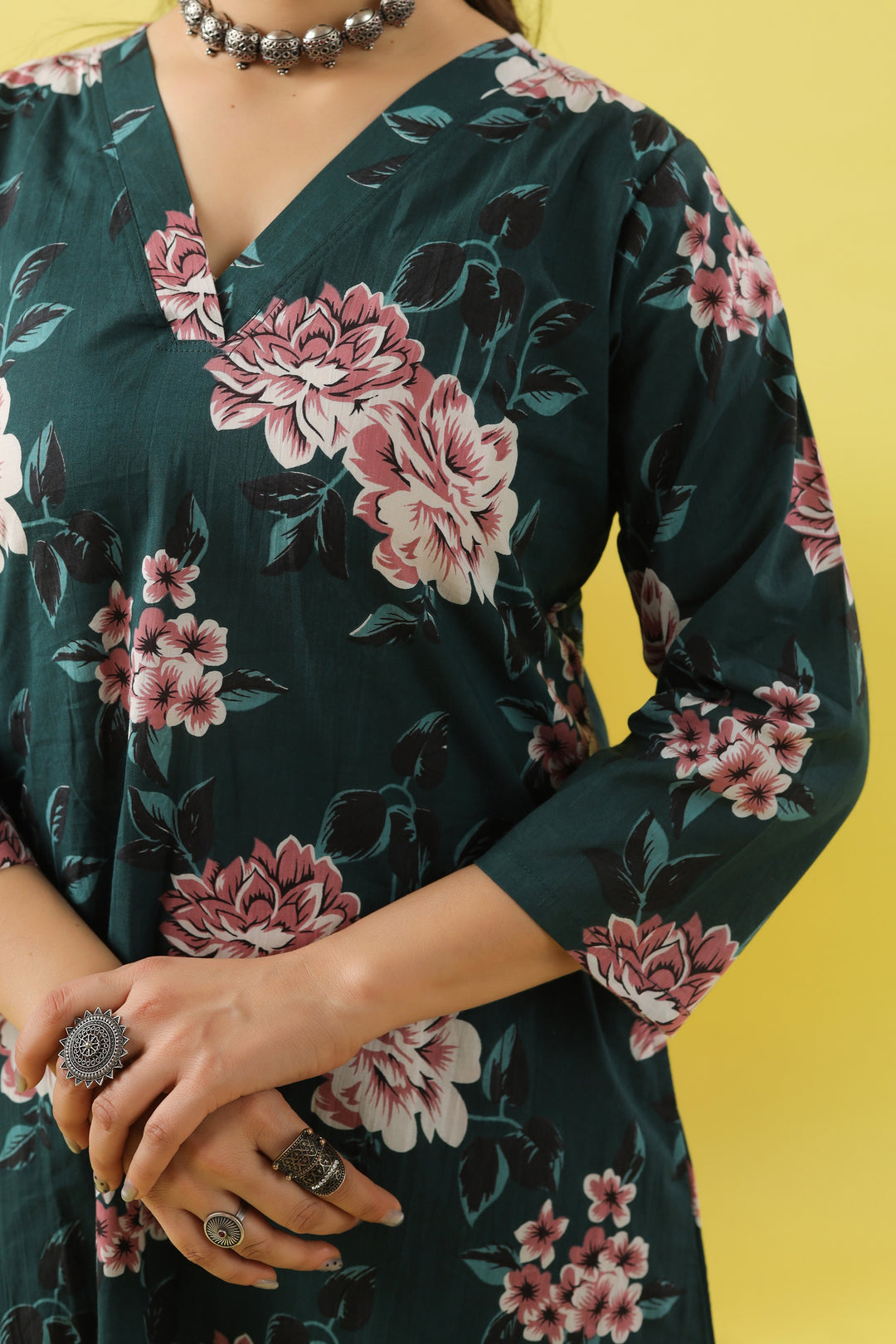 Farida Teal A-line Kurta Set