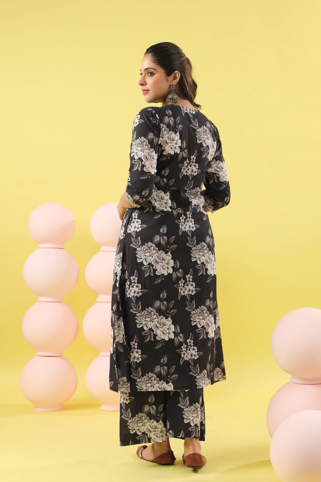 Savya Black A-line Kurta Set