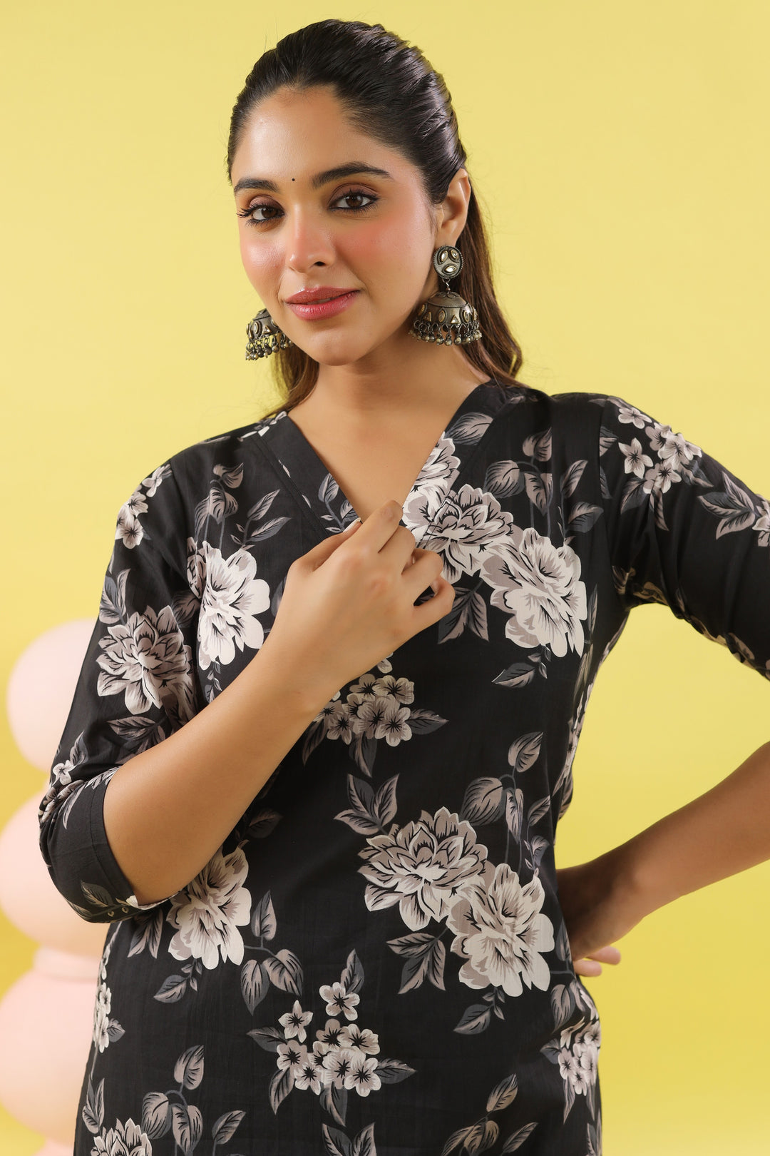 Savya Black A-line Kurta Set