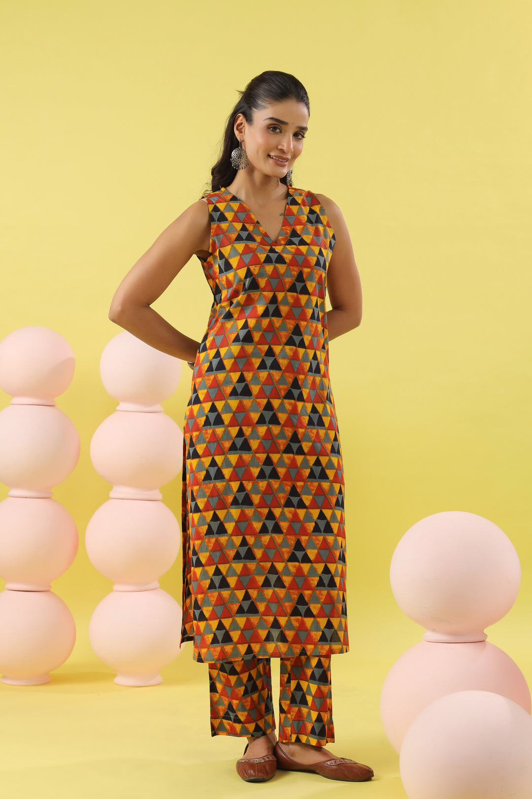 Shweta Multicolor Cotton Kurta Set