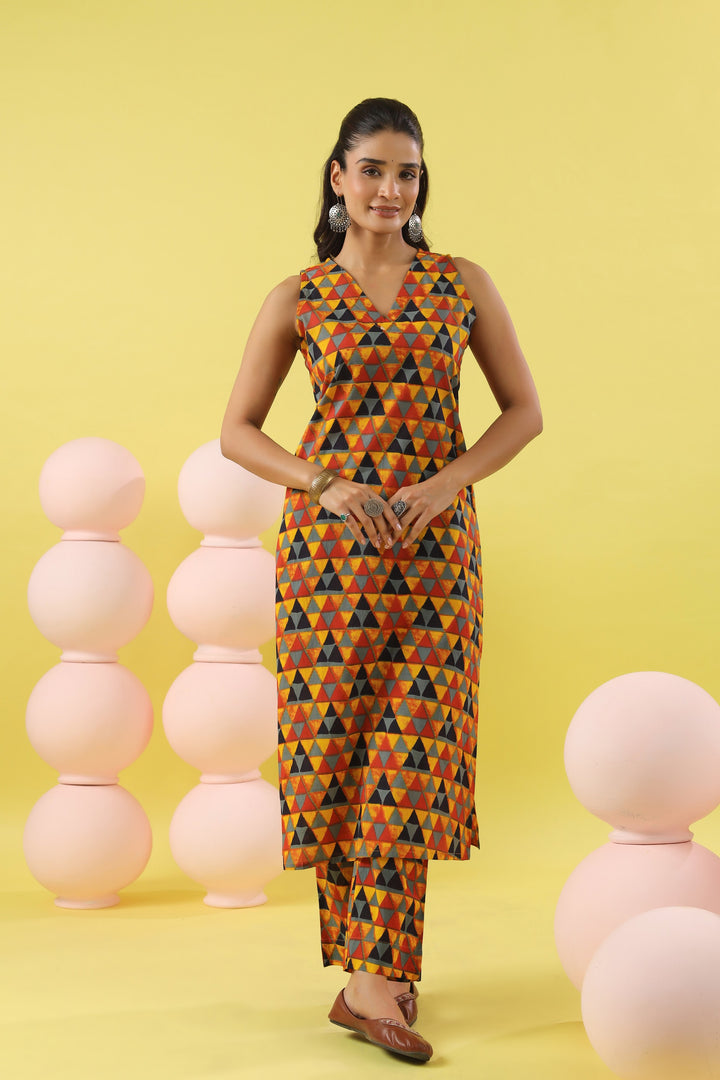 Shweta Multicolor Cotton Kurta Set