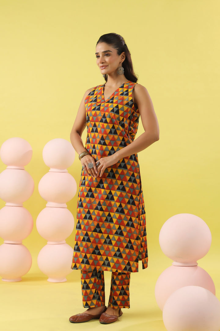 Shweta Multicolor Cotton Kurta Set