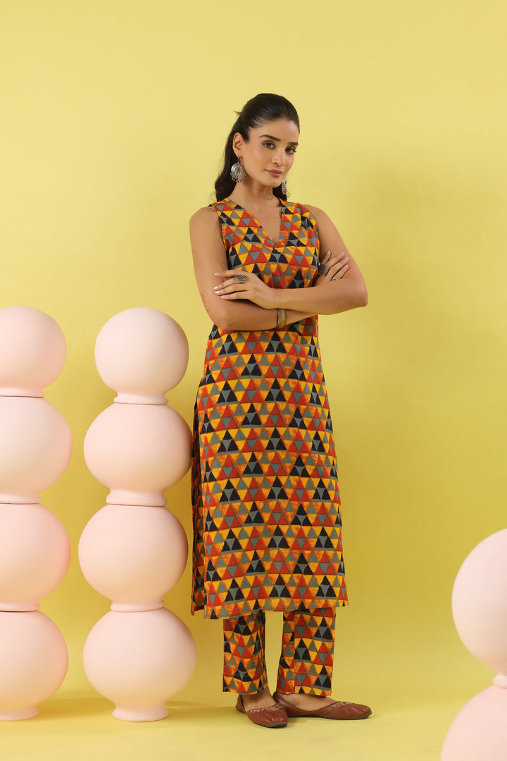 Shweta Multicolor Cotton Kurta Set