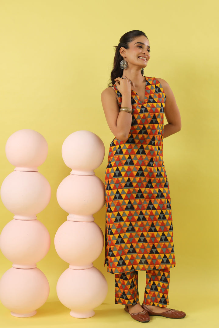 Shweta Multicolor Cotton Kurta Set
