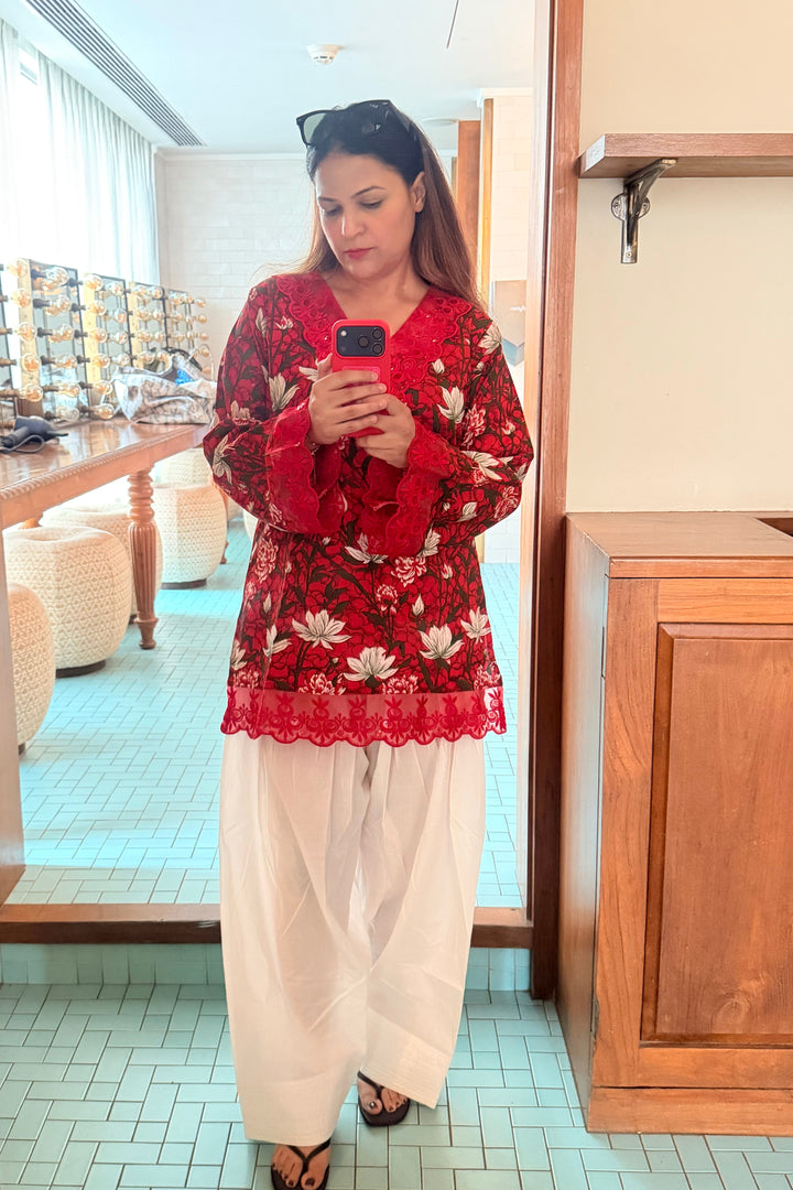 Chahat Red Farshi Salwar Set