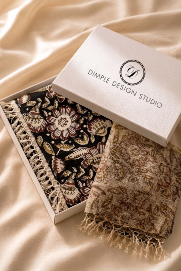 Unstitched - Black Red Kalamkari Suit Set