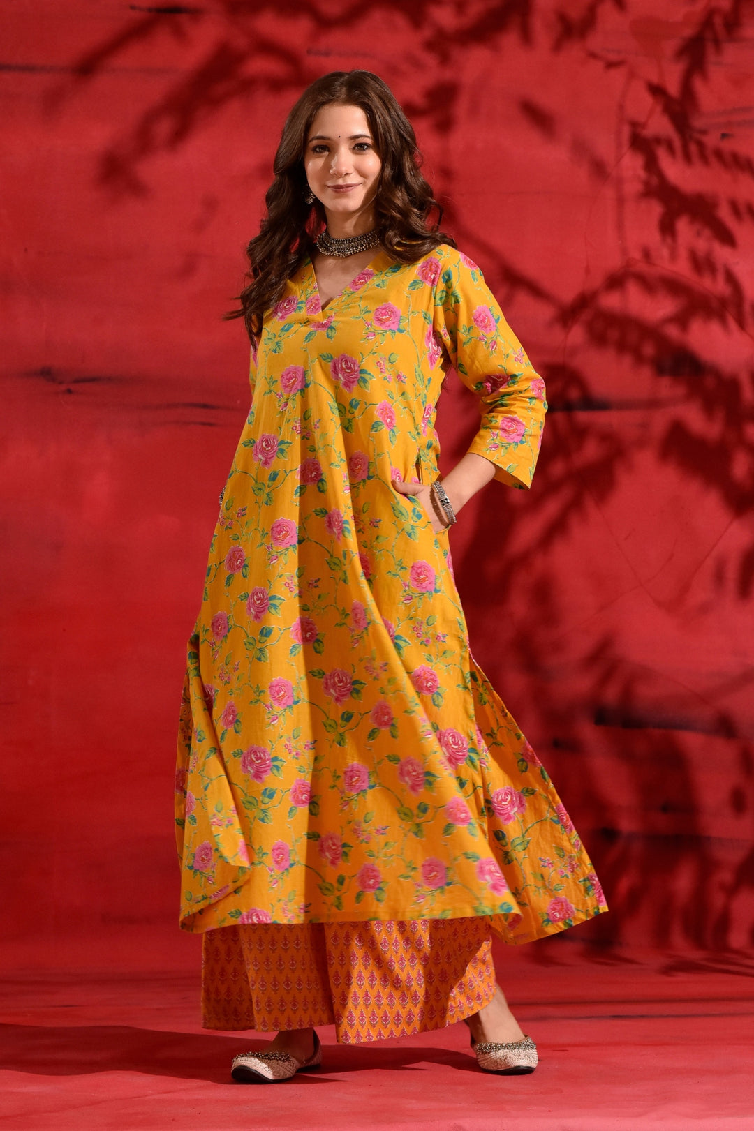 Yellow A - Line Kurta set DIMPLE DESIGN STUDIO Yellow A - Line Kurta set DIMPLE DESIGN STUDIO