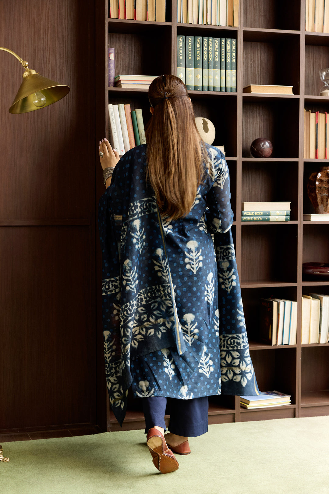 Kashish Blue Chanderi Dabu Suit Set