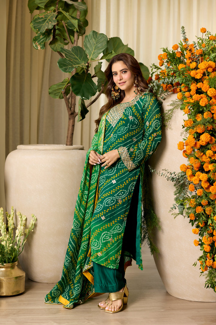 Mohini Green Bandhej Suit Set