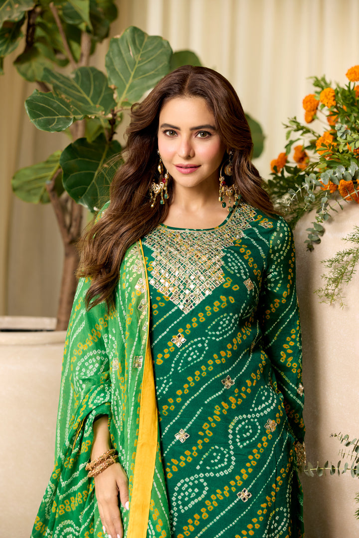 Mohini Green Bandhej Suit Set