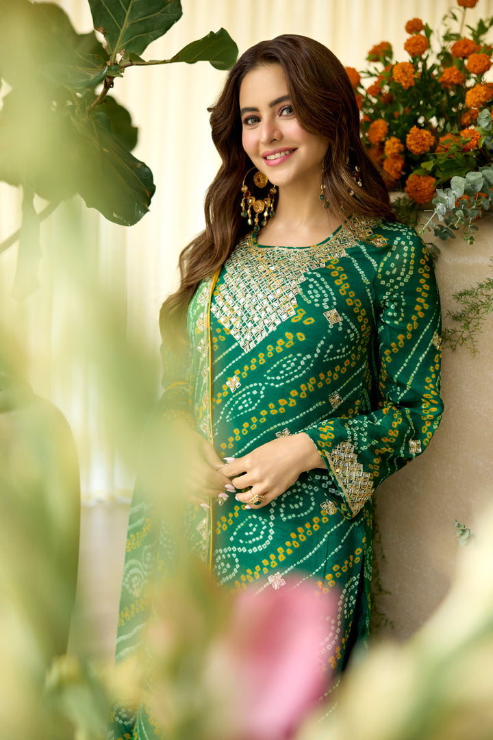 Mohini Green Bandhej Suit Set