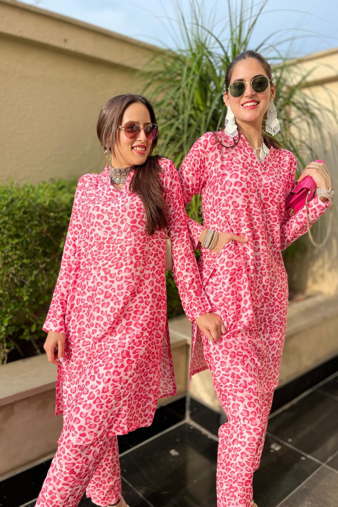 Hot Pink Leopard Suit Set