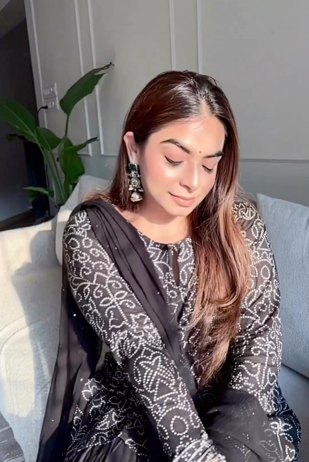 Black Bandhej Suit Set