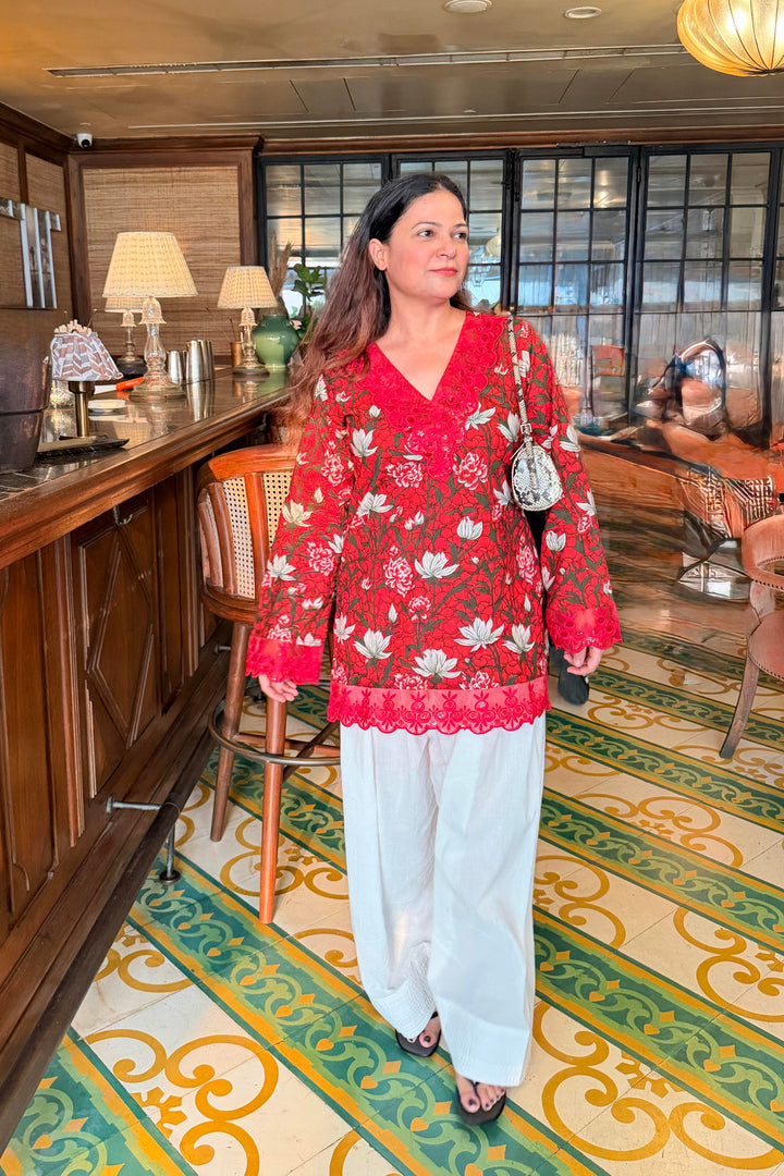 Chahat Red Farshi Salwar Set