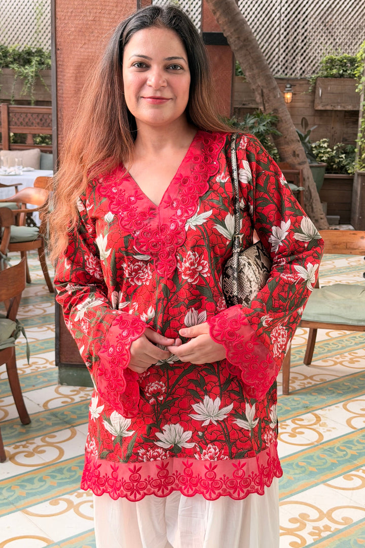 Chahat Red Farshi Salwar Set