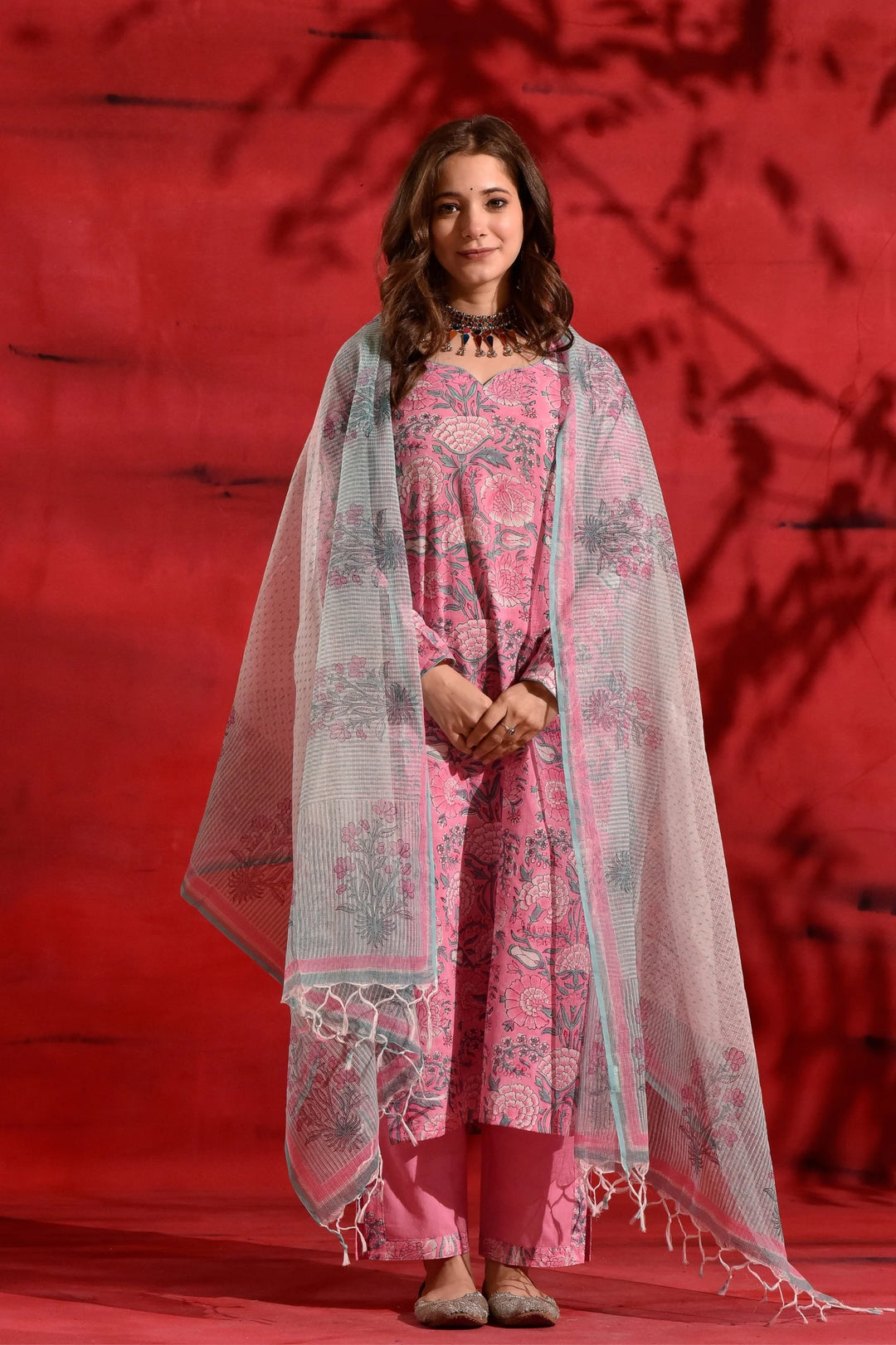 Unstitched - Light Pink Cotton Suit Set