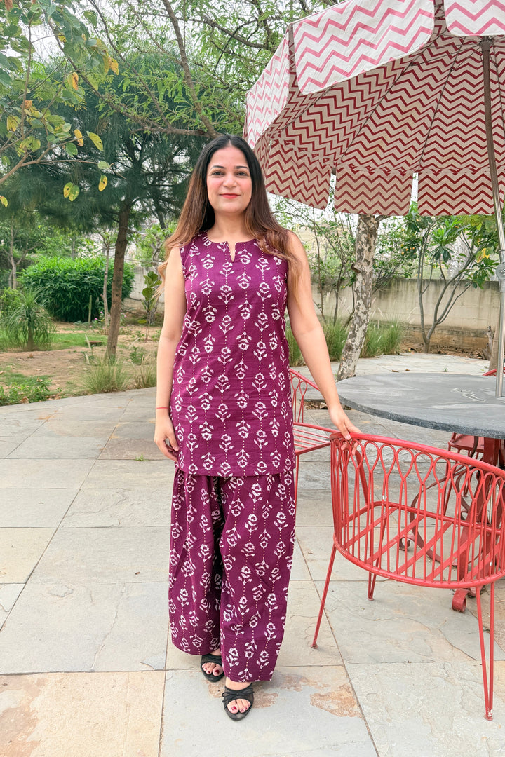 Farshi Wine Ikkat Set