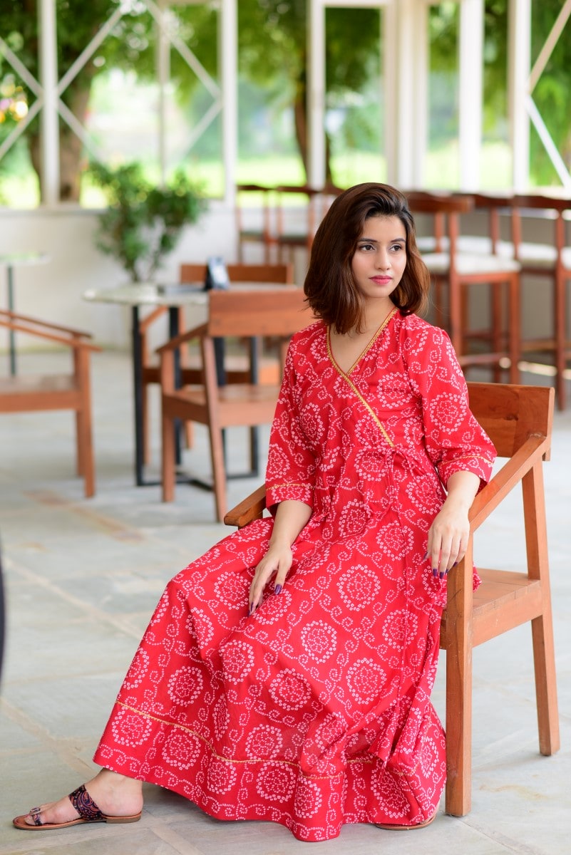 Red Bandhani Dress