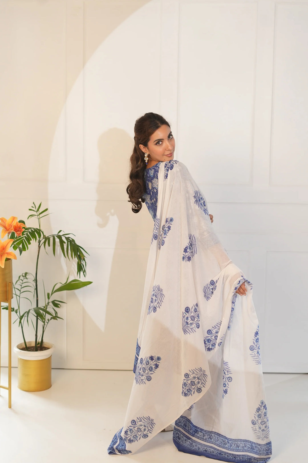 Unstitched - Bhavya Blue Cotton Suit Set