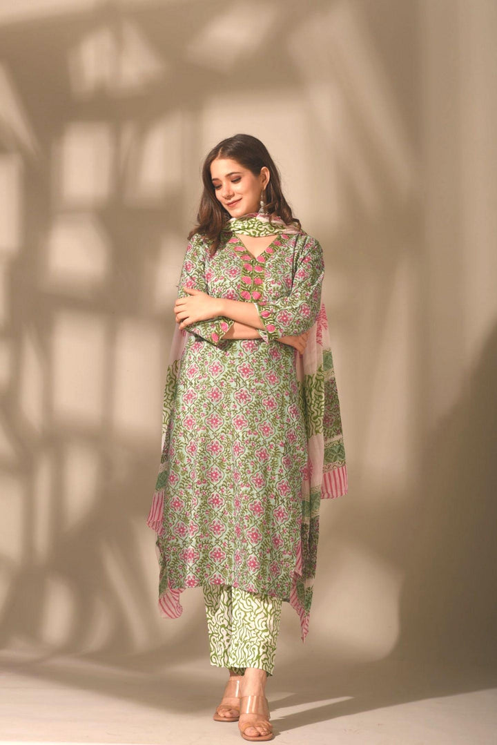Mughal Green Suit Set