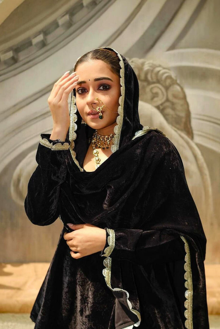 Black Peplum Skirt Set