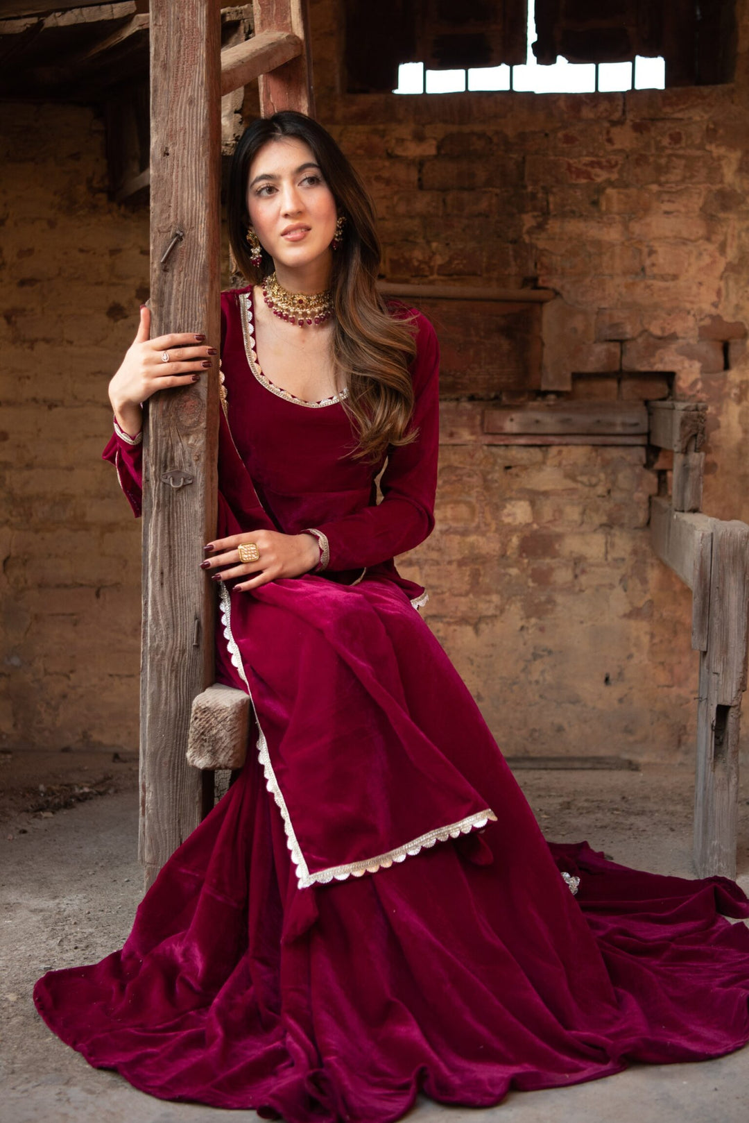 Rani Peplum Velvet Skirt Set – DIMPLE DESIGN STUDIO