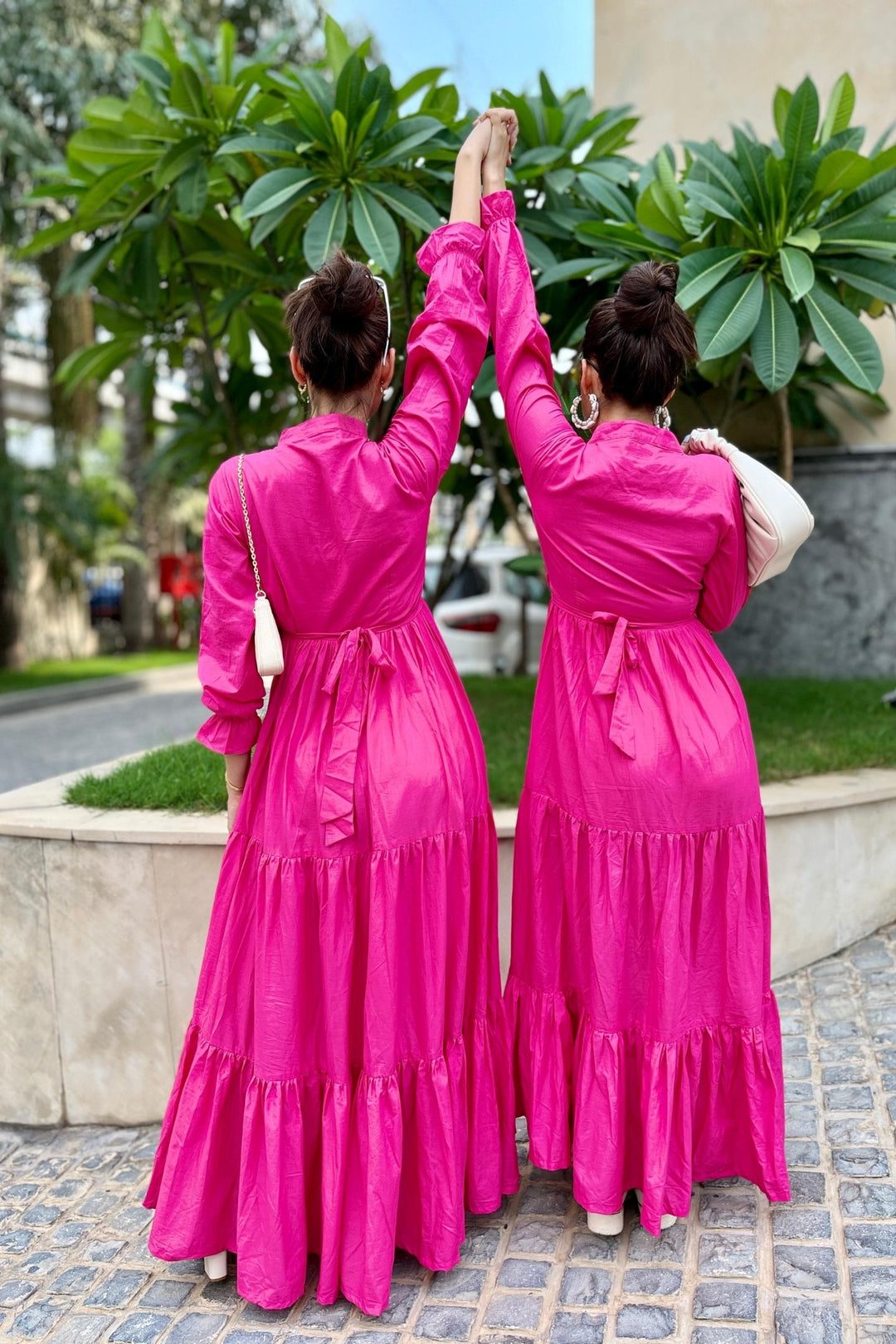 Magenta Frill Cotton Dress DIMPLE DESIGN STUDIO Magenta Frill Cotton Dress DIMPLE DESIGN STUDIO