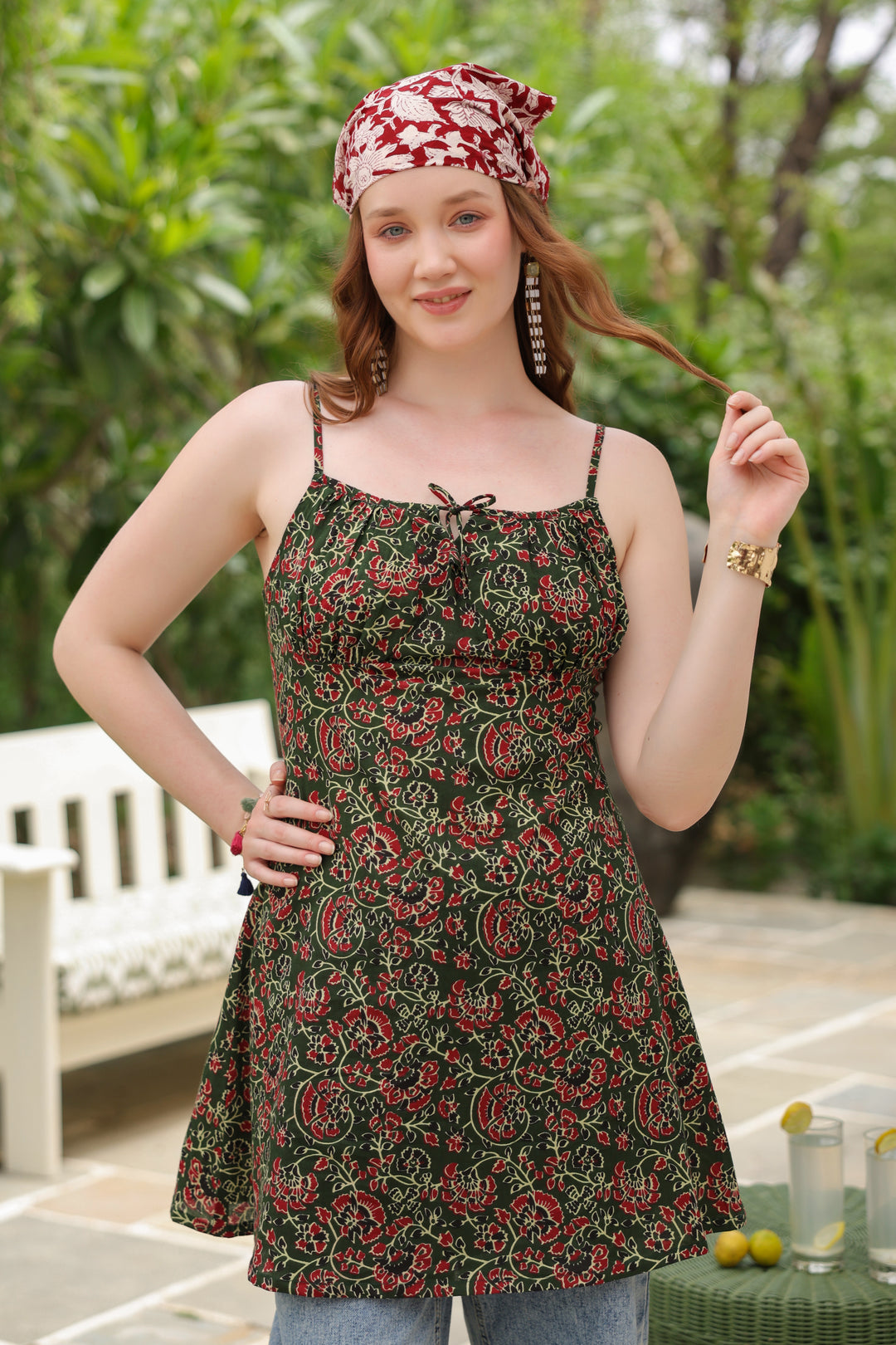 Vera Green Cotton Top