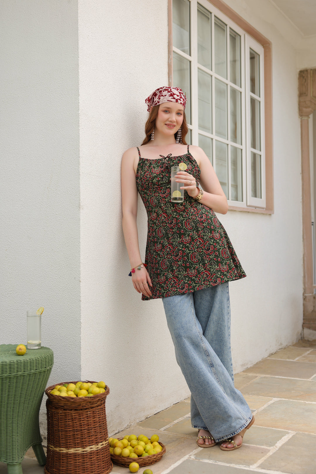 Vera Green Cotton Top