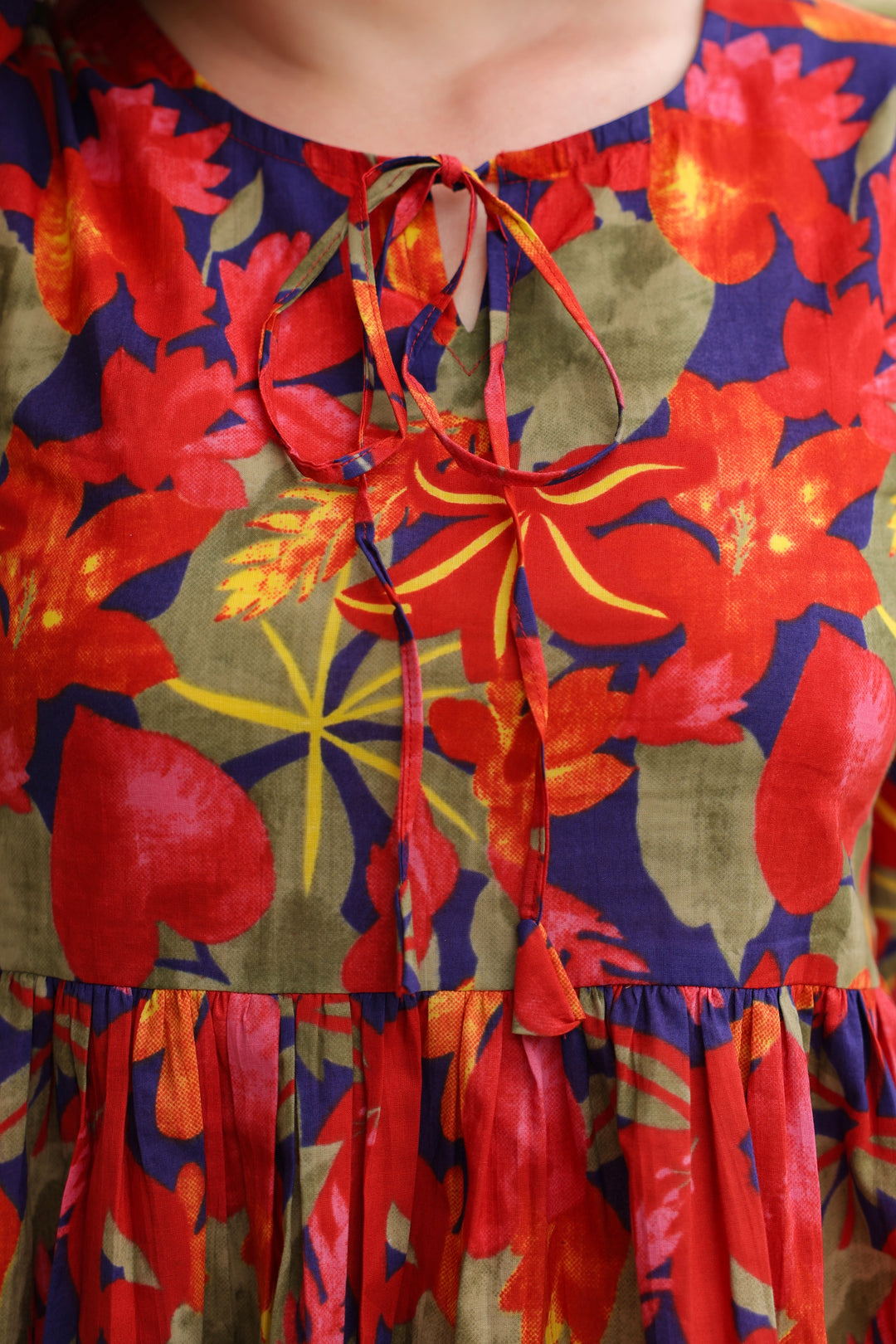 Lydia Multicolor Cotton Frill Top