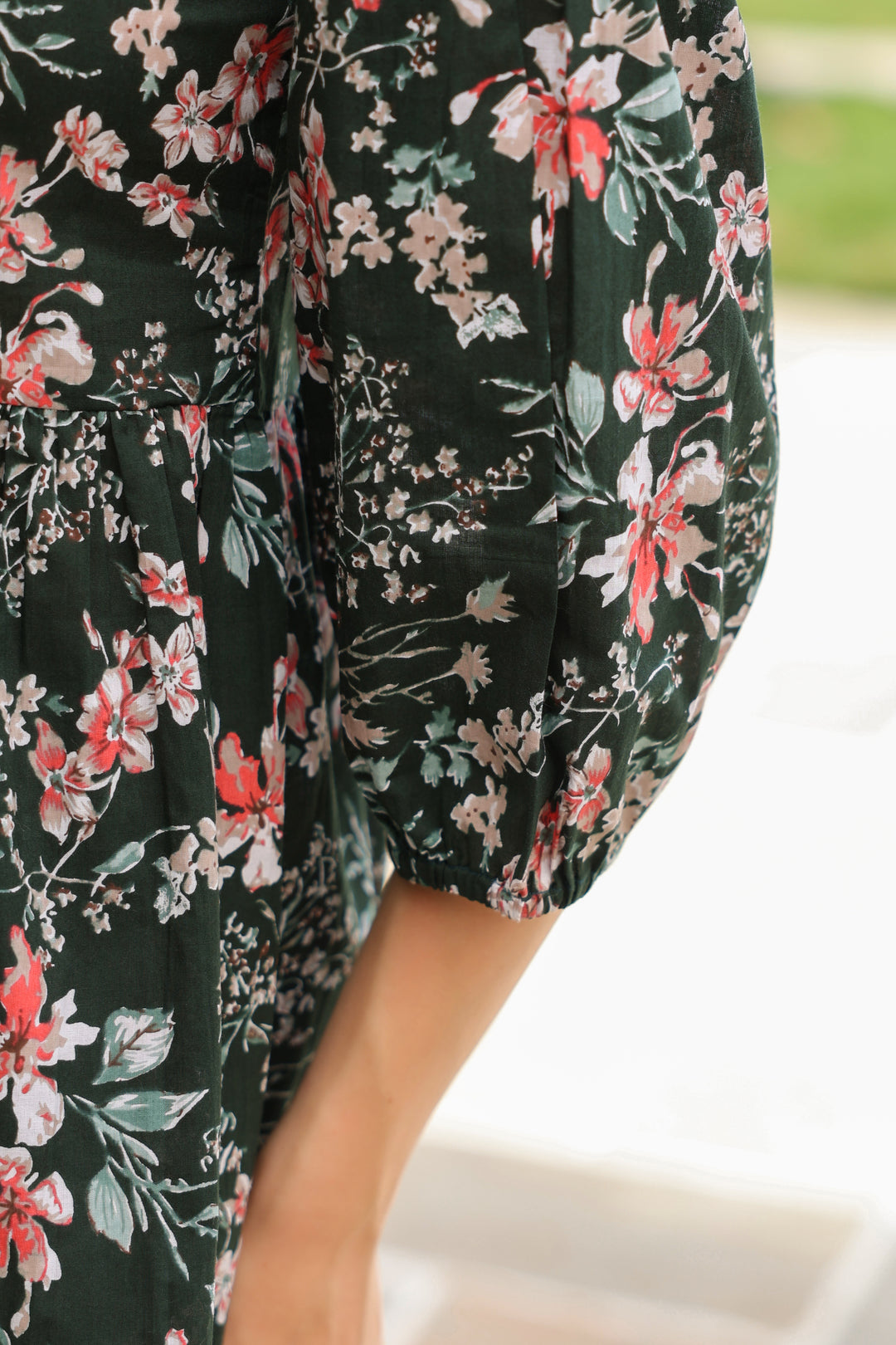 Margarita Green Cotton Frill Top