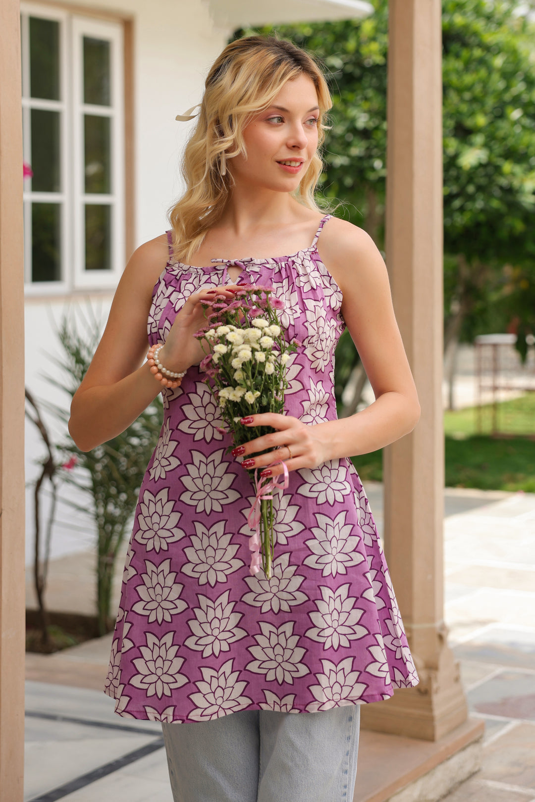 Nelly Lavender Cotton Top
