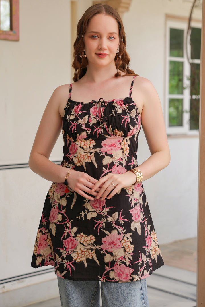 Catherine Black Strappy Top