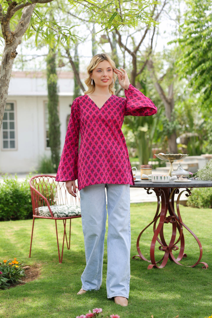 Albina Pink Cotton Top