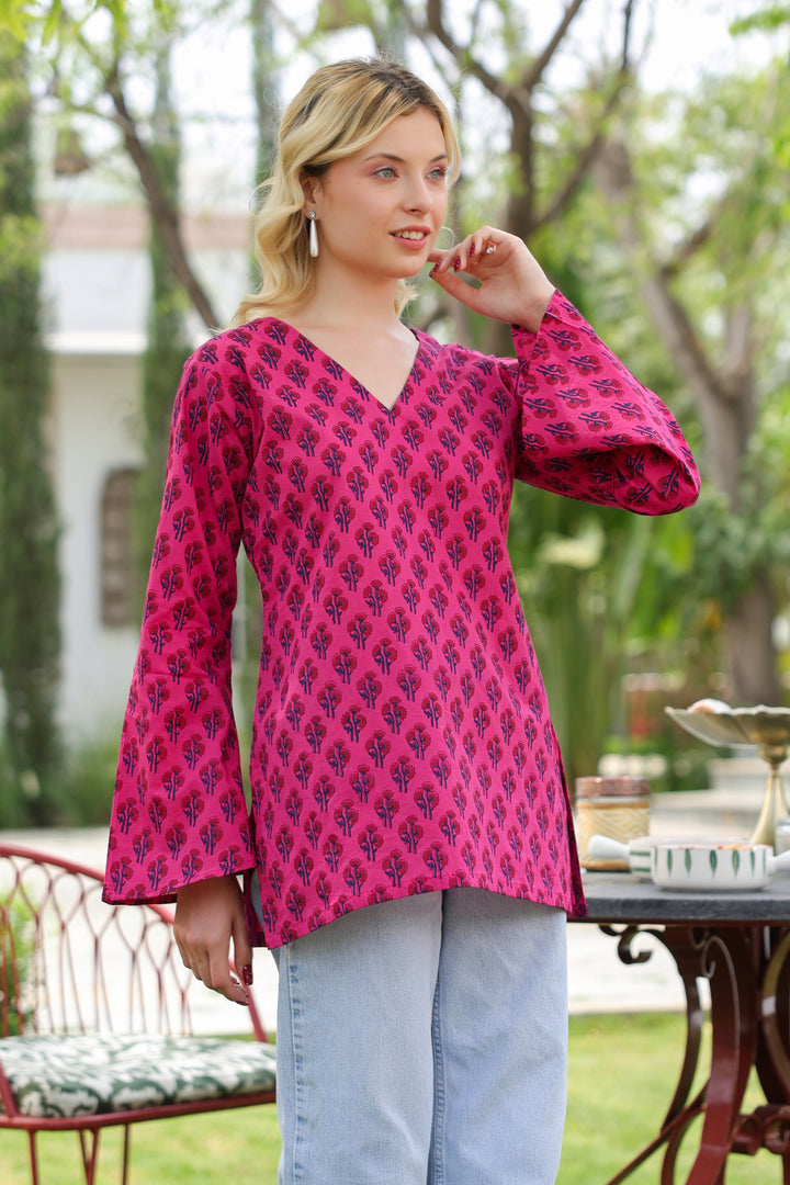 Albina Pink Cotton Top
