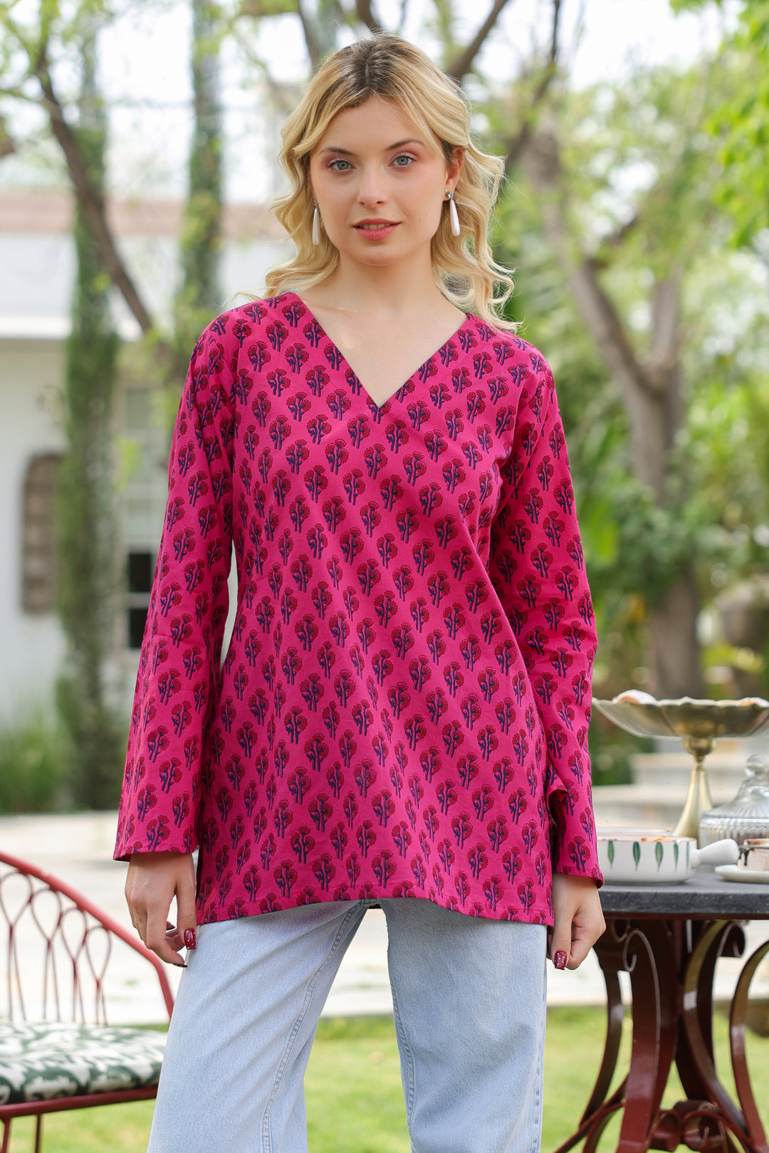 Albina Pink Cotton Top