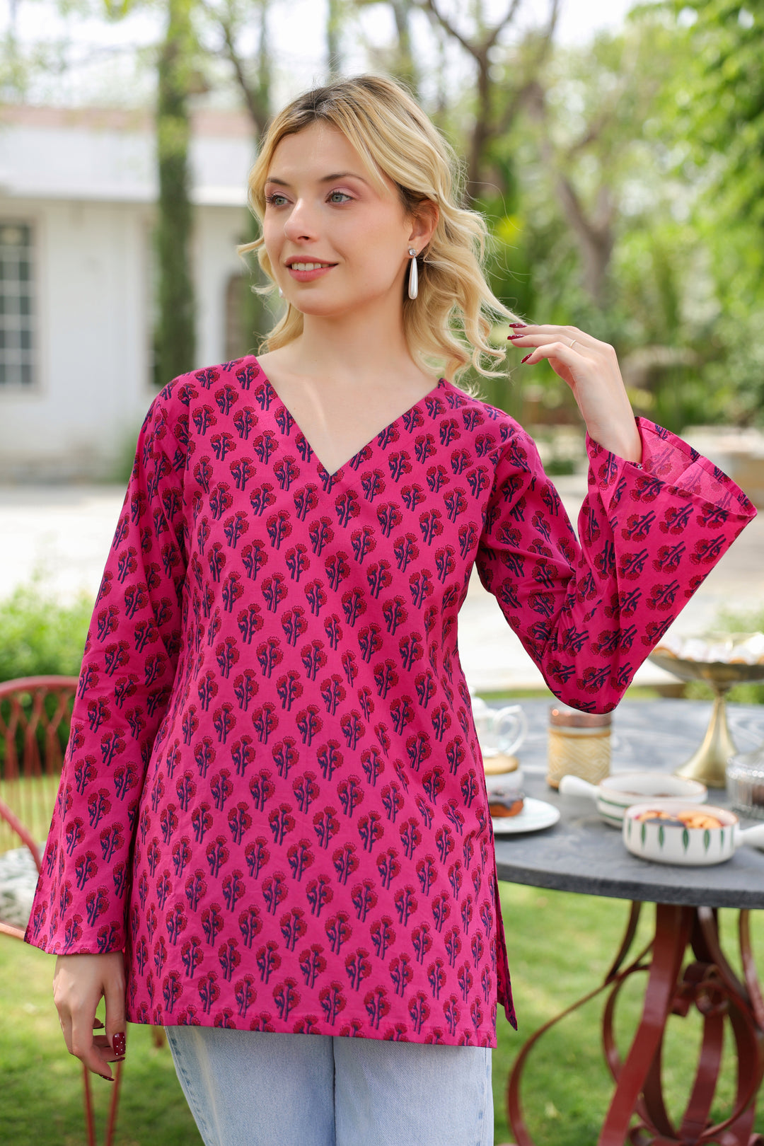 Albina Pink Cotton Top