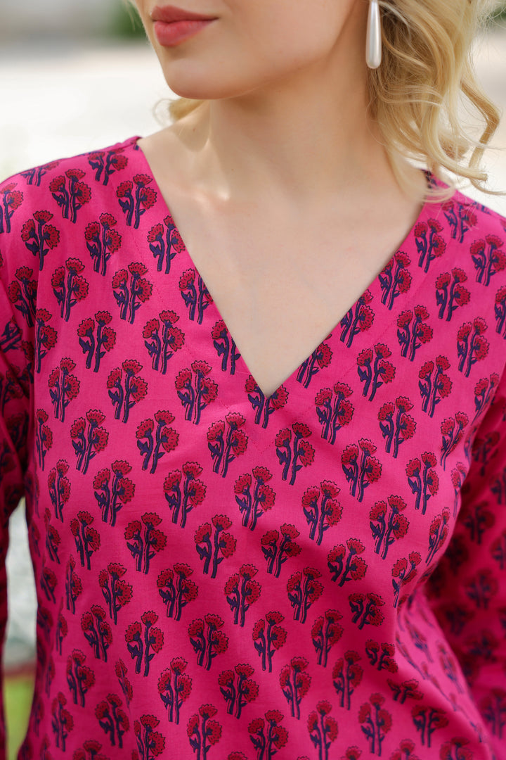 Albina Pink Cotton Top